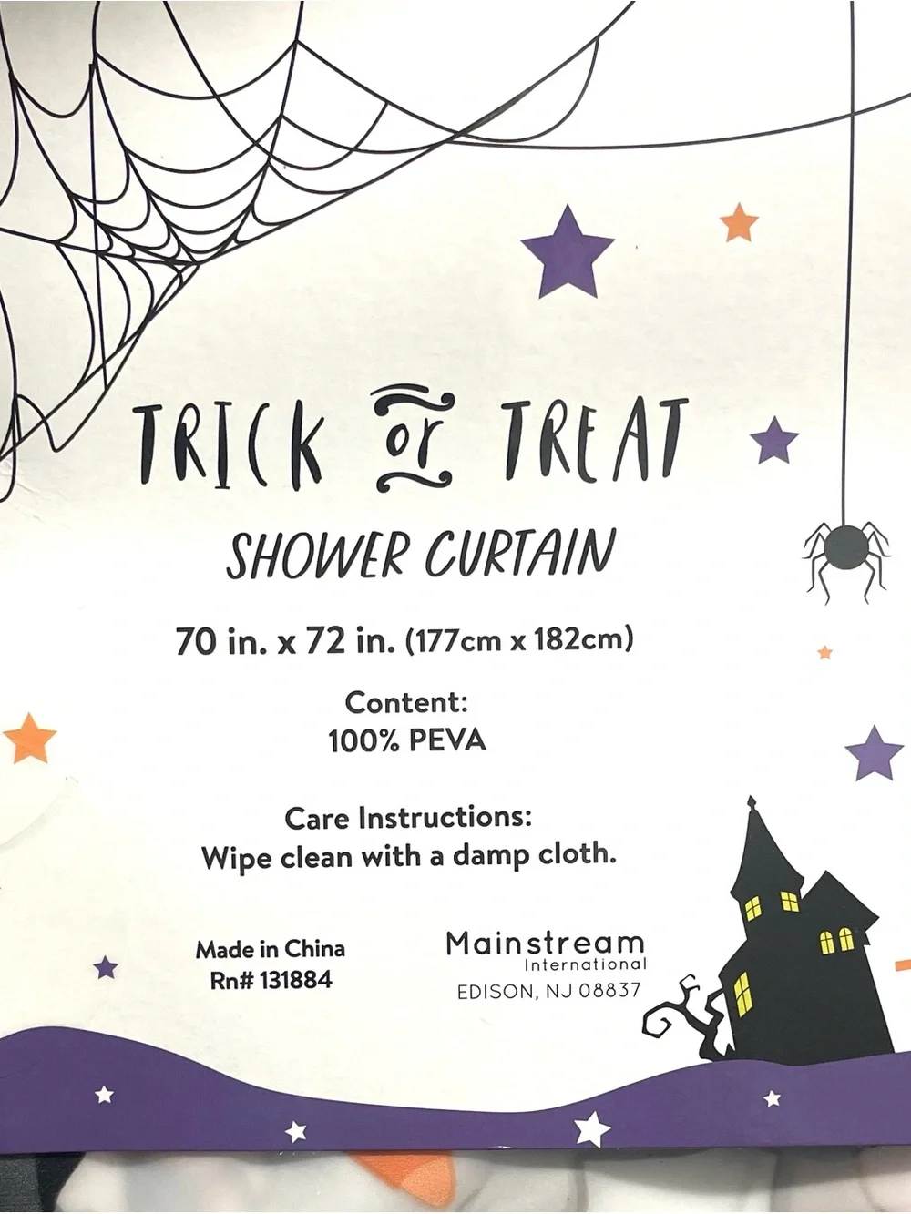 Halloween Cats & Dogs Trick or Treating Costumes PEVA Shower Curtain Pet Fun New